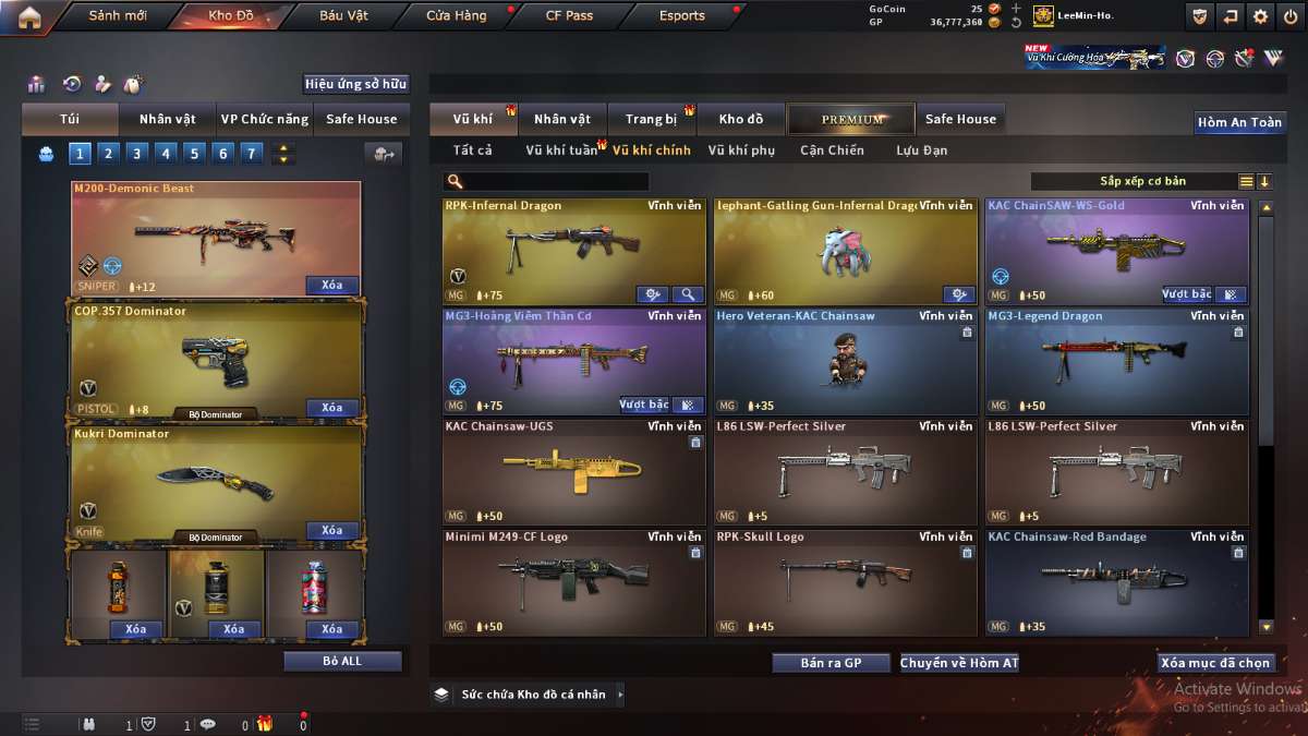shop acc cf uy tin gia re